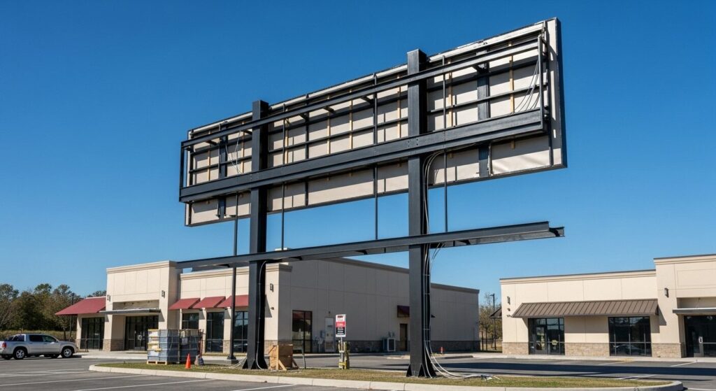 Large Jacksonville commercial sign requiring sign bond for permit approval and installation