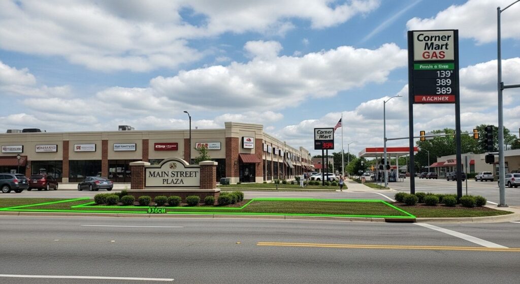 Jacksonville commercial sign showing proper setback and height restrictions from roadway