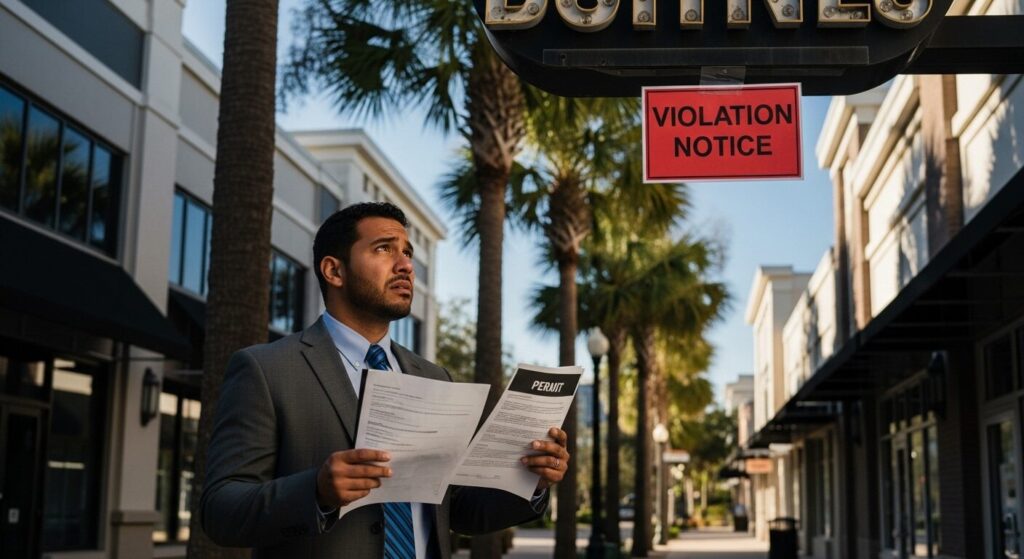 Jacksonville business owner with sign permit violation and $5000 bond costs