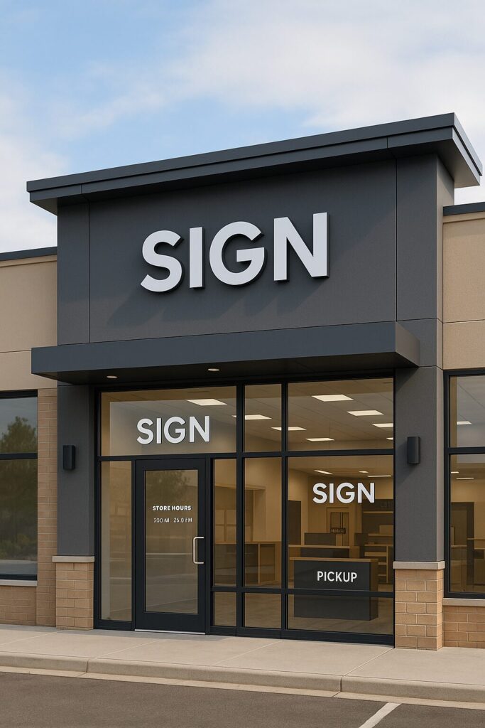 Jacksonville storefront with compliant indoor and outdoor signage