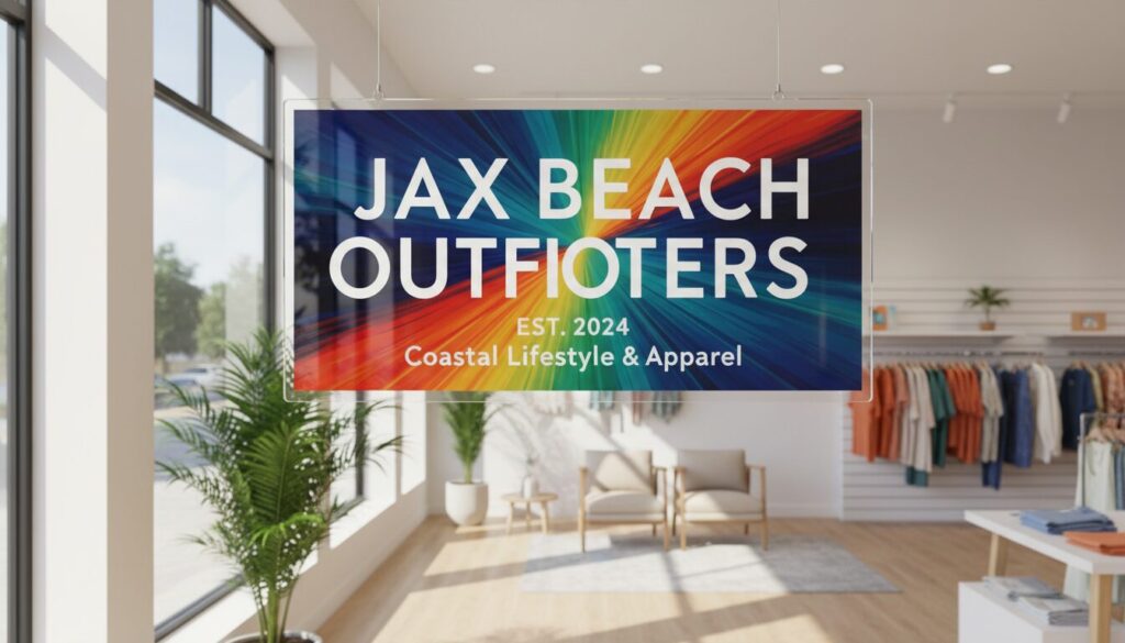 vibrant acrylic signage in a Jacksonville retail environment
