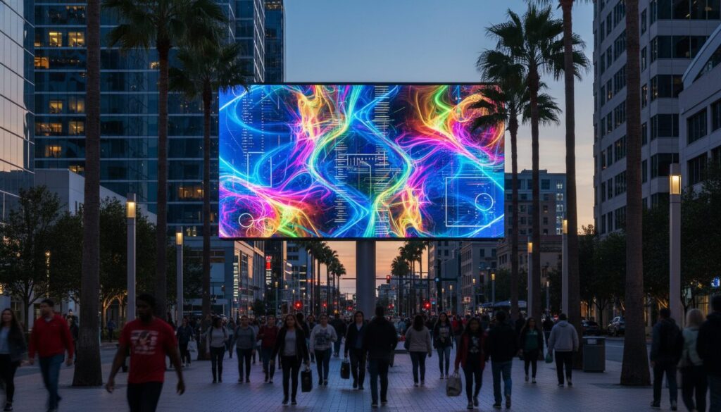 LED signage in Jacksonville FL during twilight showcasing brightness and dynamic content