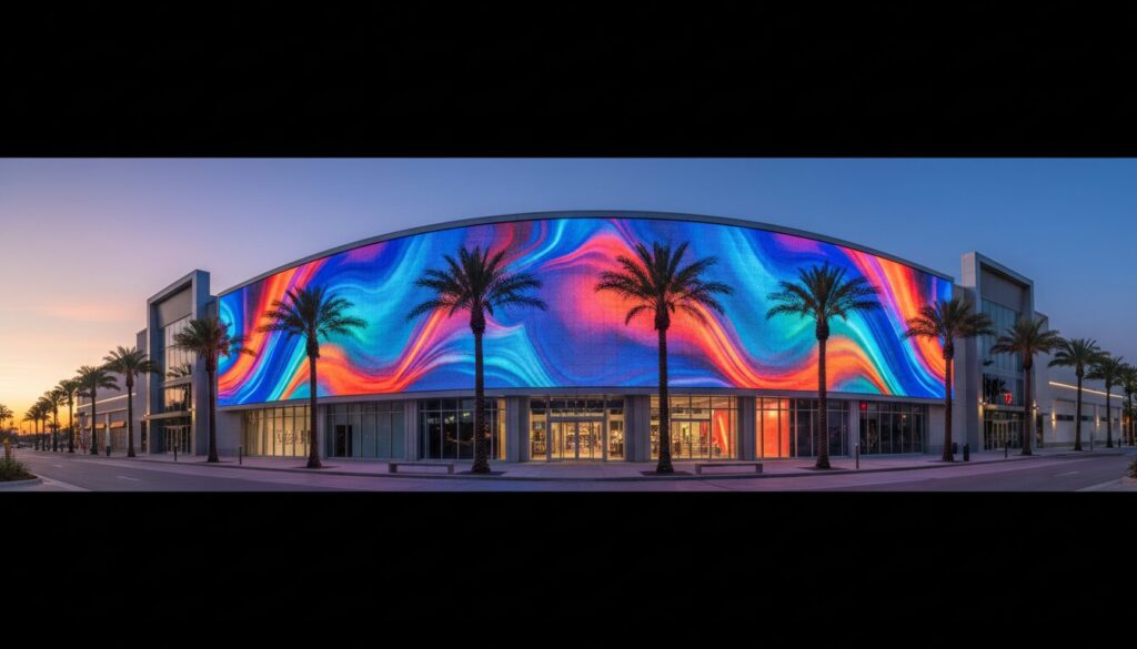 LED signage at Jacksonville retail space during twilight