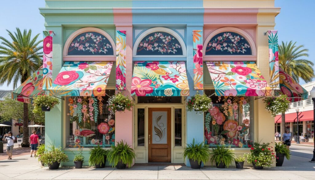 Bright spring promotional signage in Jacksonville FL storefront