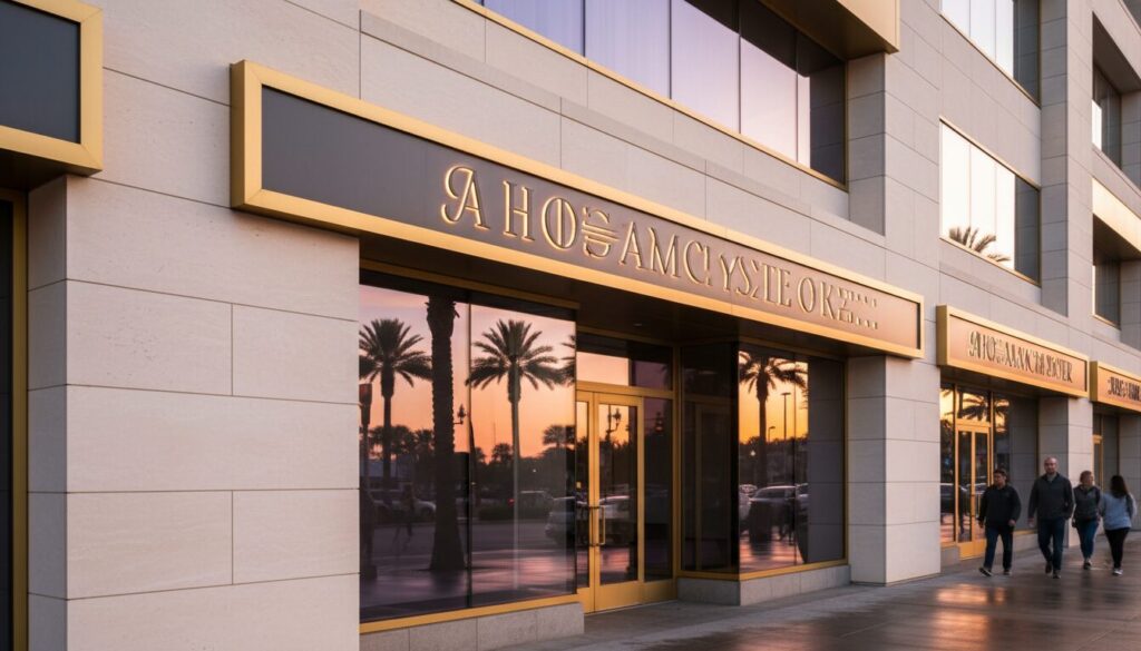 Stylish storefront signage showcasing typography in Jacksonville FL